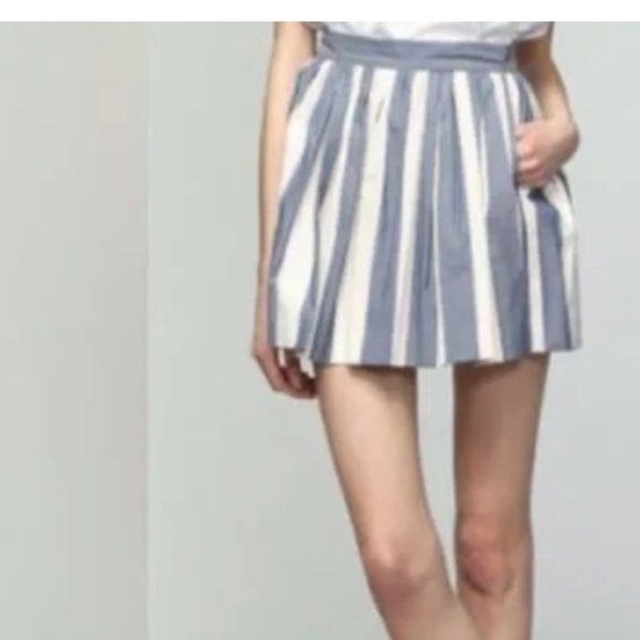 Maison Kitsuné Blue Striped Skater Skirt - Picture 2 of 8